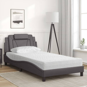 Letto Viana con Materasso Grigio 100x200 cm in Similpelle 3208778