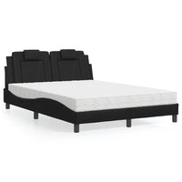 vidaXL Letto con Materasso Nero 120x200 cm in Similpelle