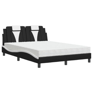 Letto con Materasso Nero e Bianco 120x200 cm in Similpellecod mxl 115626