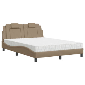 Letto Viana con Materasso Cappuccino 140x190cm Similpelle 3208793