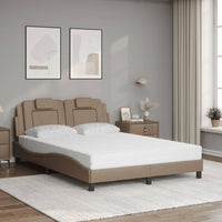 Letto Viana con Materasso Cappuccino 140x190cm Similpelle 3208793