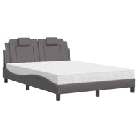 Letto Viana con Materasso Grigio 140x200 cm in Similpelle 3208799