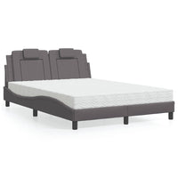 Letto Viana con Materasso Grigio 140x200 cm in Similpelle 3208799