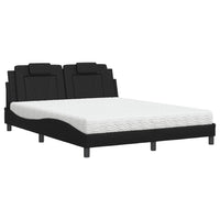 Letto Viana con Materasso Nero 160x200 cm in Similpelle 3208803