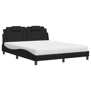 Letto Viana con Materasso Nero 160x200 cm in Similpelle 3208803