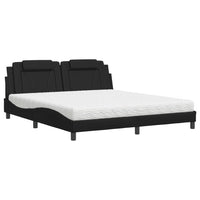 vidaXL Letto con Materasso Nero 180x200 cm in Similpelle