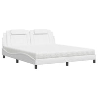 Letto Viana con Materasso Bianco 180x200 cm in Similpelle 3208811