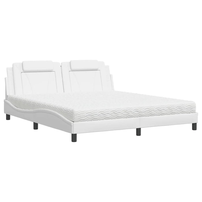 Letto Viana con Materasso Bianco 180x200 cm in Similpelle 3208811
