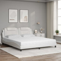 Letto Viana con Materasso Bianco 180x200 cm in Similpelle 3208811