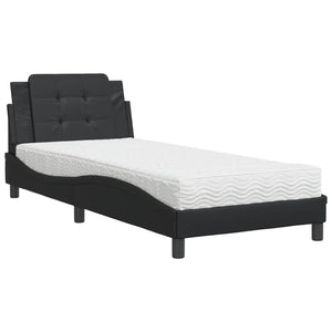 Giroletto senza Materasso-Struttura Letto Zadar Nero 80x200 cm in Similpelle 472167