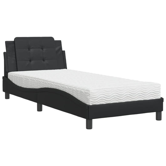 Giroletto senza Materasso-Struttura Letto Zadar Nero 80x200 cm in Similpelle 472167