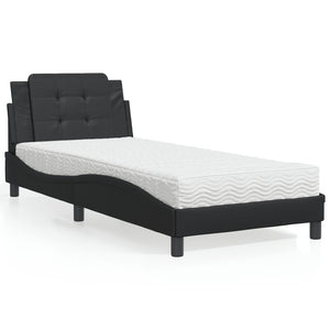 Giroletto senza Materasso-Struttura Letto Zadar Nero 80x200 cm in Similpelle 472167