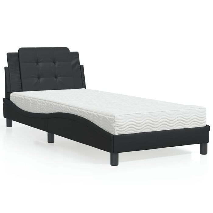 Giroletto senza Materasso-Struttura Letto Zadar Nero 80x200 cm in Similpelle 472167