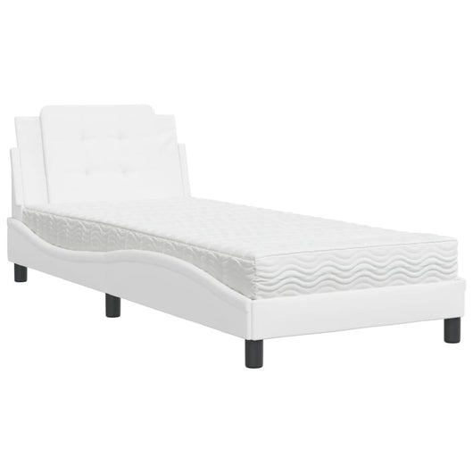 Giroletto senza Materasso-Struttura Letto Zadar Bianco 80x200 cm in Similpelle 358977