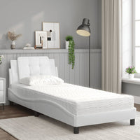 Giroletto senza Materasso-Struttura Letto Zadar Bianco 80x200 cm in Similpelle 358977