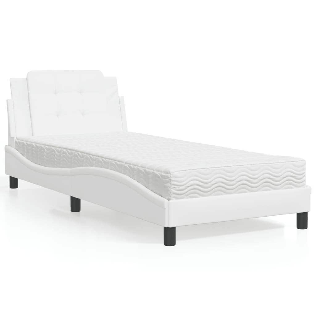 Giroletto senza Materasso-Struttura Letto Zadar Bianco 80x200 cm in Similpelle 358977
