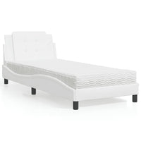 Giroletto senza Materasso-Struttura Letto Zadar Bianco 80x200 cm in Similpelle 358977