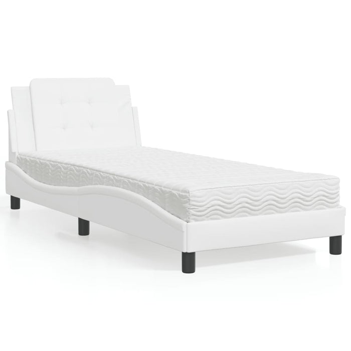 Giroletto senza Materasso-Struttura Letto Zadar Bianco 80x200 cm in Similpelle 358977
