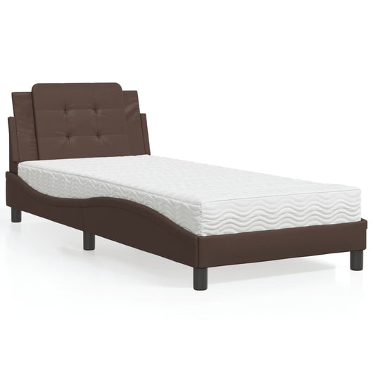 Giroletto senza Materasso-Struttura Letto Zadar Marrone 80x200 cm in Similpelle 859857