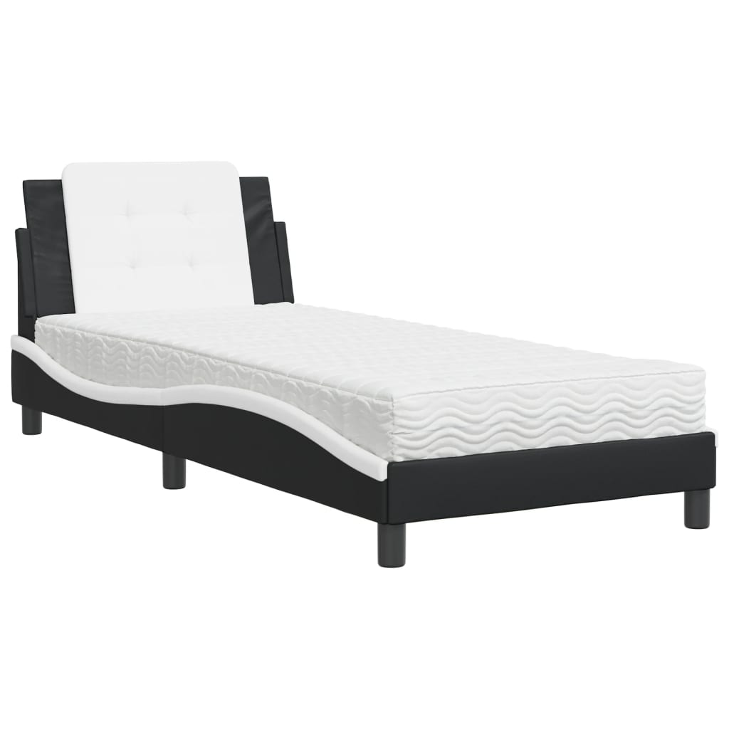 Giroletto senza Materasso-Struttura Letto Zadar Nero e Bianco 80x200 cm in Similpelle 501177