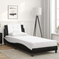 Giroletto senza Materasso-Struttura Letto Zadar Nero e Bianco 80x200 cm in Similpelle 501177