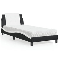 Giroletto senza Materasso-Struttura Letto Zadar Nero e Bianco 80x200 cm in Similpelle 501177