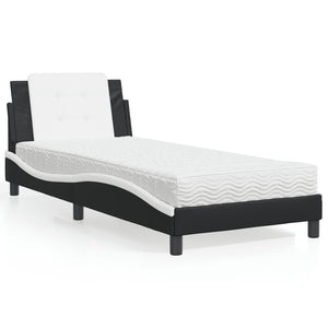 Giroletto senza Materasso-Struttura Letto Zadar Nero e Bianco 80x200 cm in Similpelle 501177
