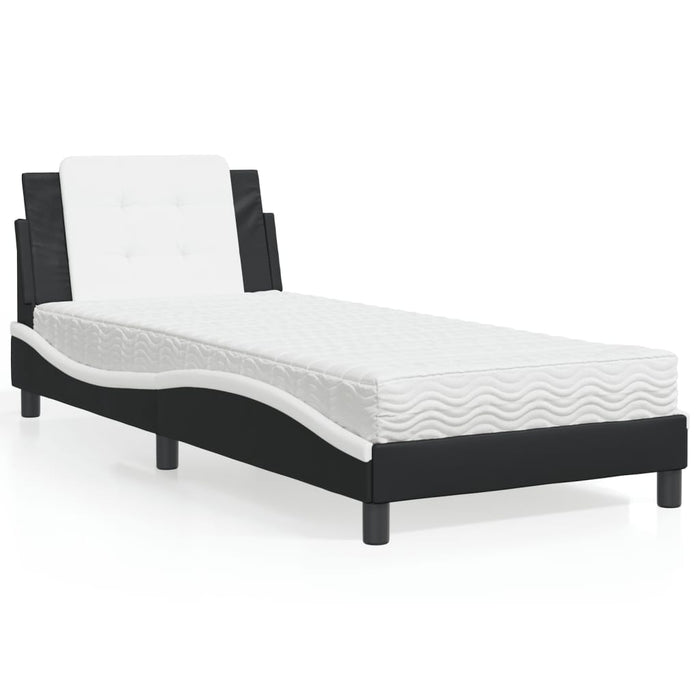 Giroletto senza Materasso-Struttura Letto Zadar Nero e Bianco 80x200 cm in Similpelle 501177