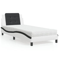 Giroletto senza Materasso-Struttura Letto Zadar Nero e Bianco 80x200 cm in Similpelle 476082