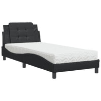 Giroletto senza Materasso-Struttura Letto Zadar Nero 90x190 cm in Similpelle 505327