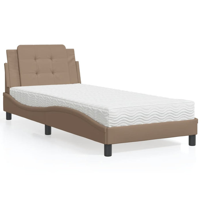 Giroletto senza Materasso-Struttura Letto Zadar Cappuccino 90x190 cm Similpelle