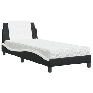vidaXL Letto con Materasso Nero e Bianco 90x190 cm in Similpelle