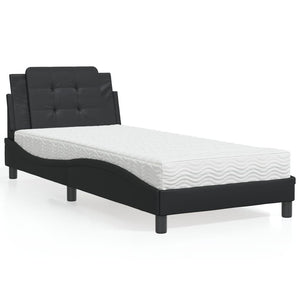 Giroletto senza Materasso-Struttura Letto Zadar Nero 90x200 cm in Similpelle 928019