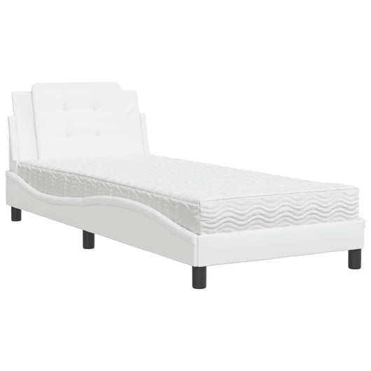 Giroletto senza Materasso-Struttura Letto Zadar Bianco 90x200 cm in Similpelle 930163
