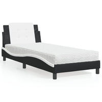 Giroletto senza Materasso-Struttura Letto Zadar Nero e Bianco 90x200 cm in Similpelle 308865