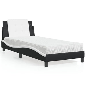Giroletto senza Materasso-Struttura Letto Zadar Nero e Bianco 90x200 cm in Similpelle 308865