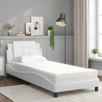 Giroletto senza Materasso-Struttura Letto Zadar Bianco 100x200 cm in Similpelle 340803