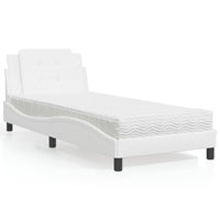 Giroletto senza Materasso-Struttura Letto Zadar Bianco 100x200 cm in Similpelle 340803