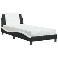 Giroletto senza Materasso-Struttura Letto Zadar Nero e Bianco 100x200 cm in Similpelle 486875