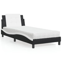 Giroletto senza Materasso-Struttura Letto Zadar Nero e Bianco 100x200 cm in Similpelle 486875