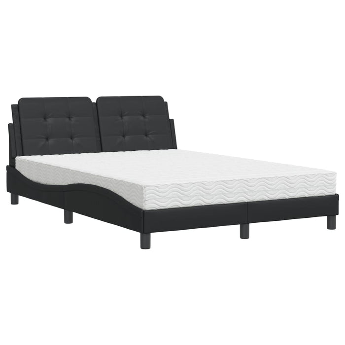 vidaXL Letto con Materasso Nero 140x190 cm in Similpelle