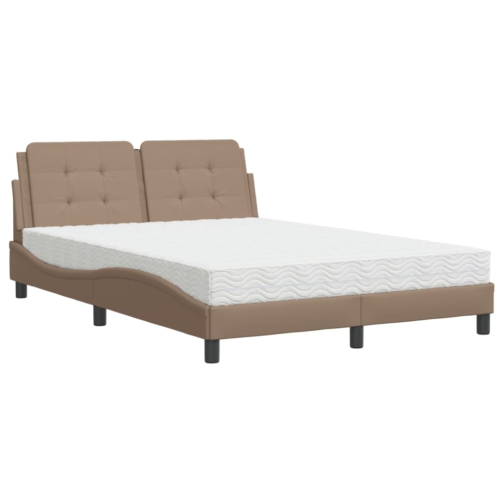 Letto con Materasso Zadar Cappuccino 140x200cm Similpelle 3208870
