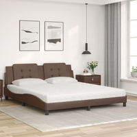 Letto con Materasso Zadar Marrone 180x200cm in Similpelle 3208882