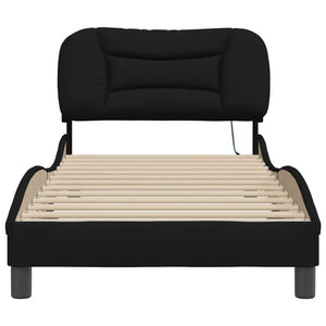 Giroletto con LED senza Materasso Hvar Nero 80x200 cm Tessuto 3213664