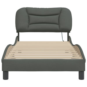 Giroletto con LED senza Materasso Hvar Grigio Scuro 90x200cm Tessuto 3213677