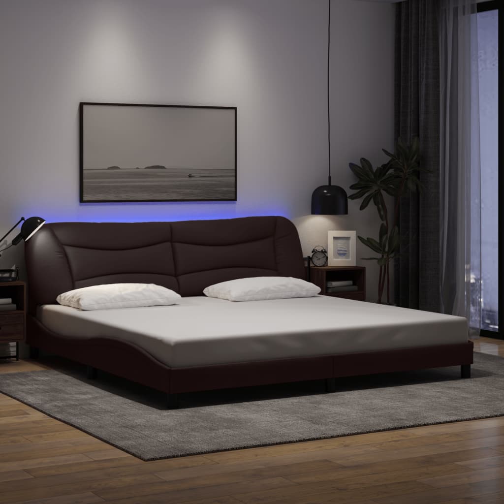 Giroletto con LED senza Materasso-Struttura Letto con LED Hvar 200x200 cm in Tessuto