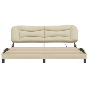 Giroletto con LED senza Materasso Hvar Crema 200x200 cm in Tessuto 3213730