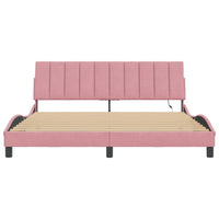 Giroletto con LED senza Materasso Hanko Rosa 180x200 cm in Velluto 3213798