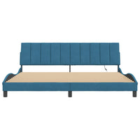 Giroletto con LED senza Materasso-Struttura Letto con LED Hanko Blu 200x200 cm in Velluto