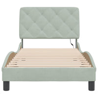 Giroletto con LED senza Materasso Grigio Chiaro 90x200 cm in Velluto 3213831